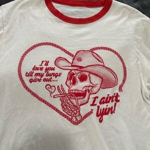 Graphic Tee with Red Trim